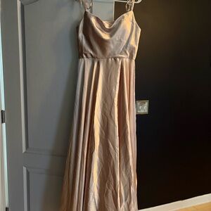 Chic Satin Maxi Dress in Cream